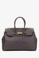 Women's Dark Brown Satchel Handbag made of Premium Italian Genuine Leather Estro ER00116362.