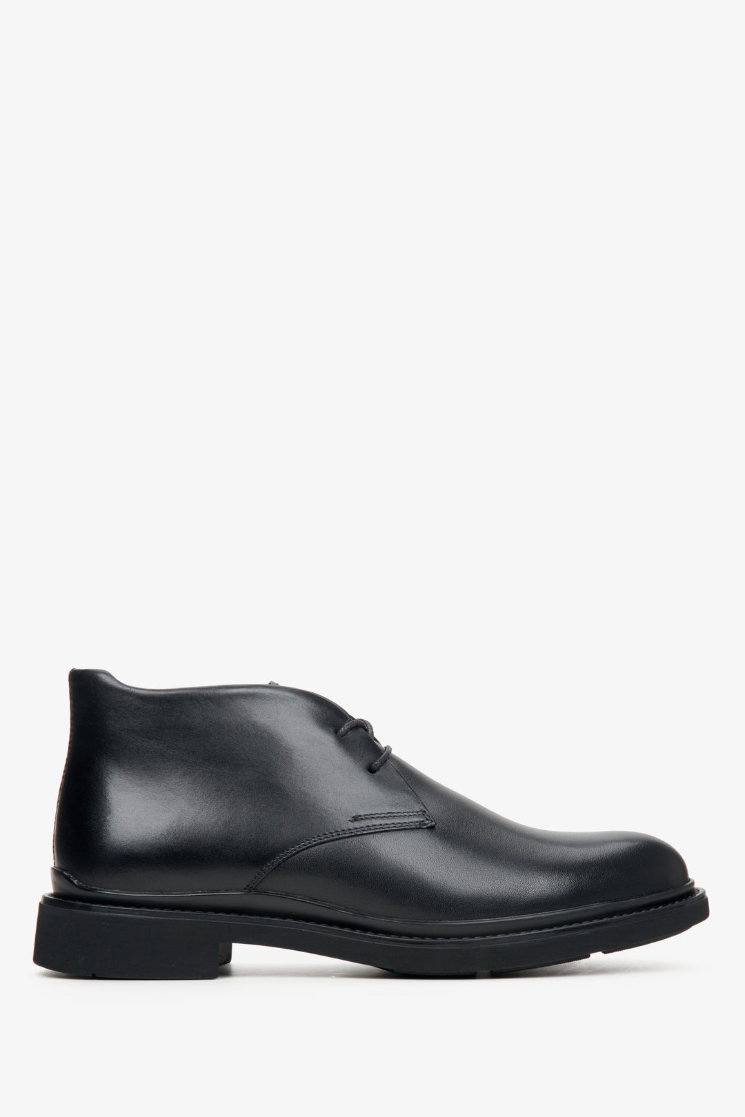 Men's Black Boots made of Genuine Leather with Short Lacing Estro ER00114064.