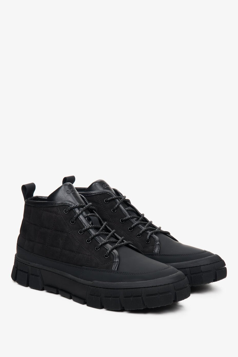 Men's Black High-top Boots with Insulation Estro ER00111801.