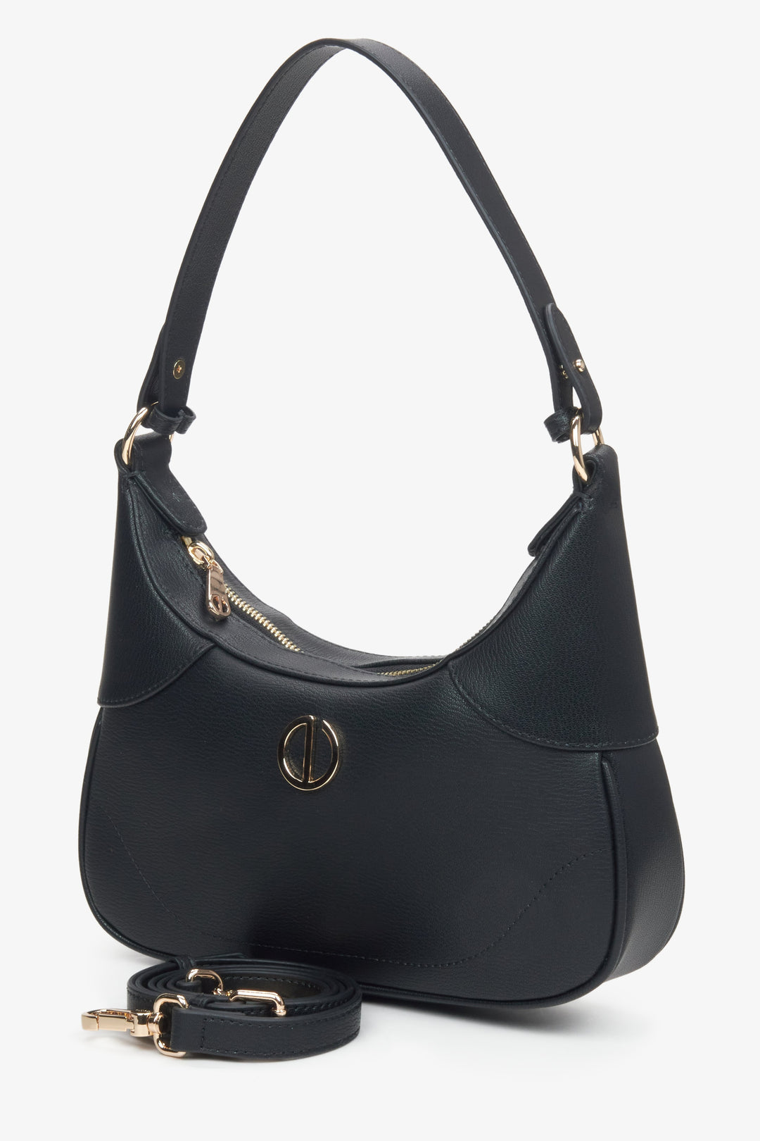 Women's black crescent bag Estro.