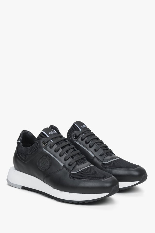 Men's black leather sneakers by Estro.