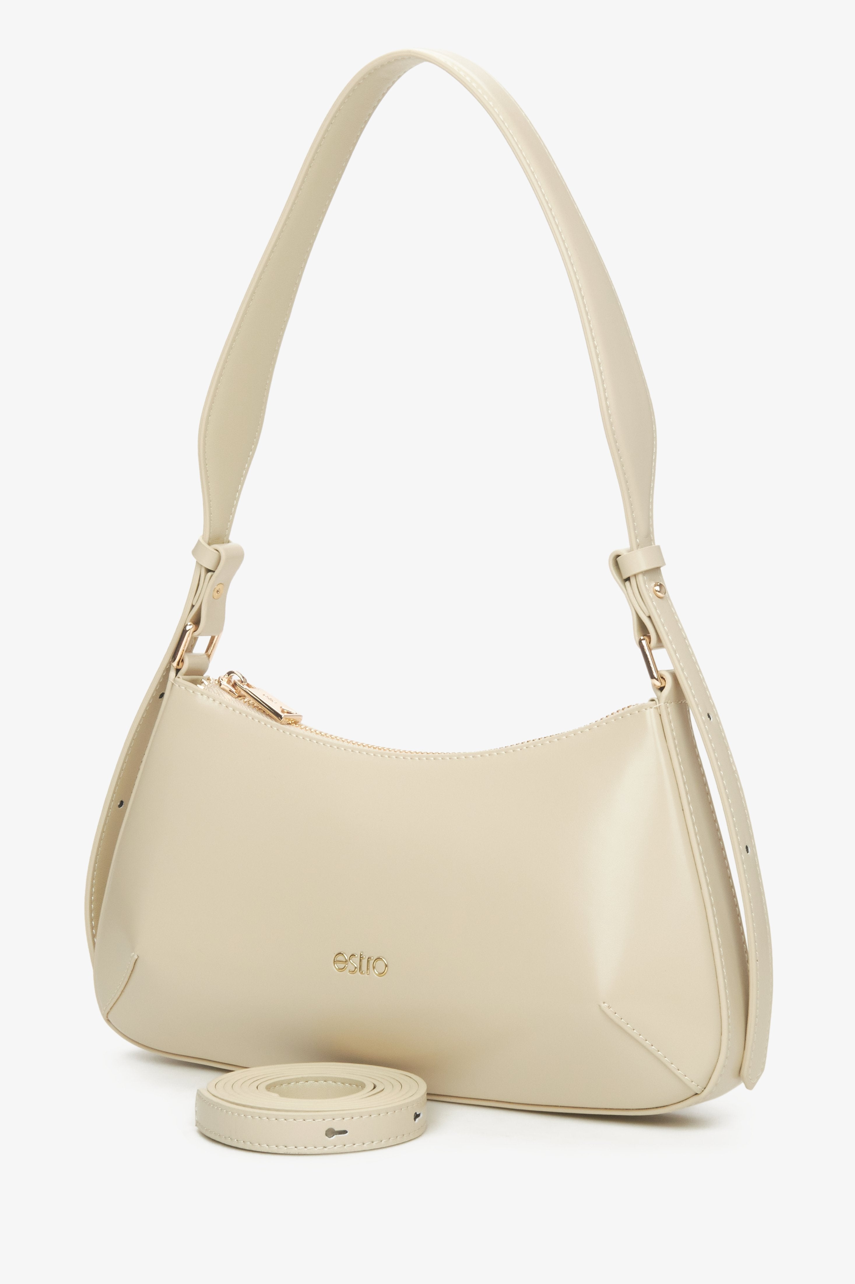 Beige leather bag Estro.