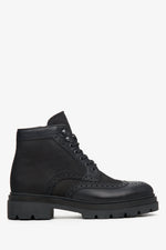 Men's High-top Winter Boots made of Black Nubuck Estro ER00114065.