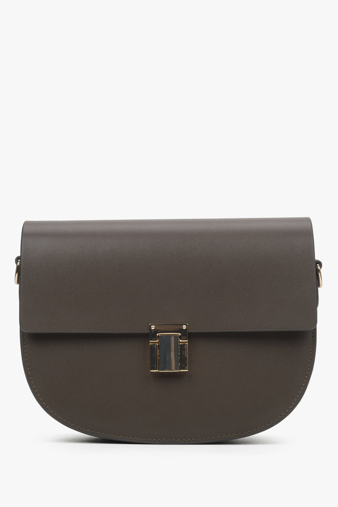 Women's dark brown leather shoulder bag by Estro.