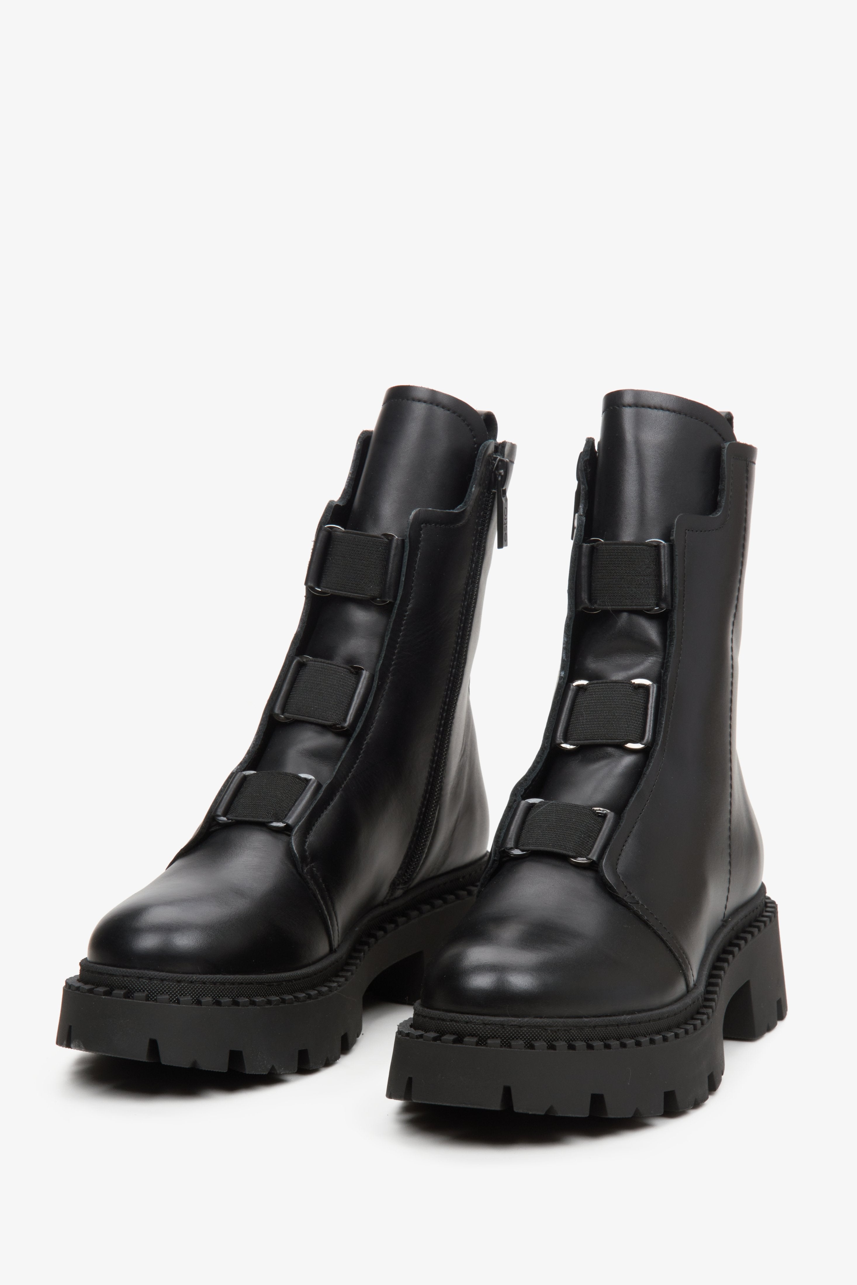 Women s Black Leather Ankle Boots with Soft Uppers Estro ER00113680