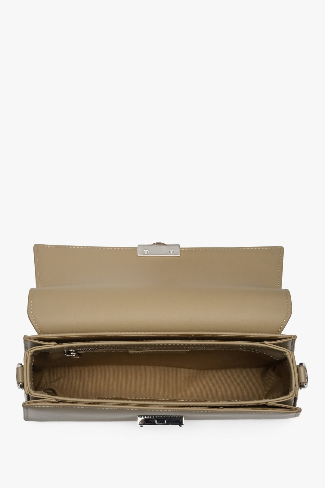 Women's Beige Chain Handbag made of Genuine Leather Estro ER00112501