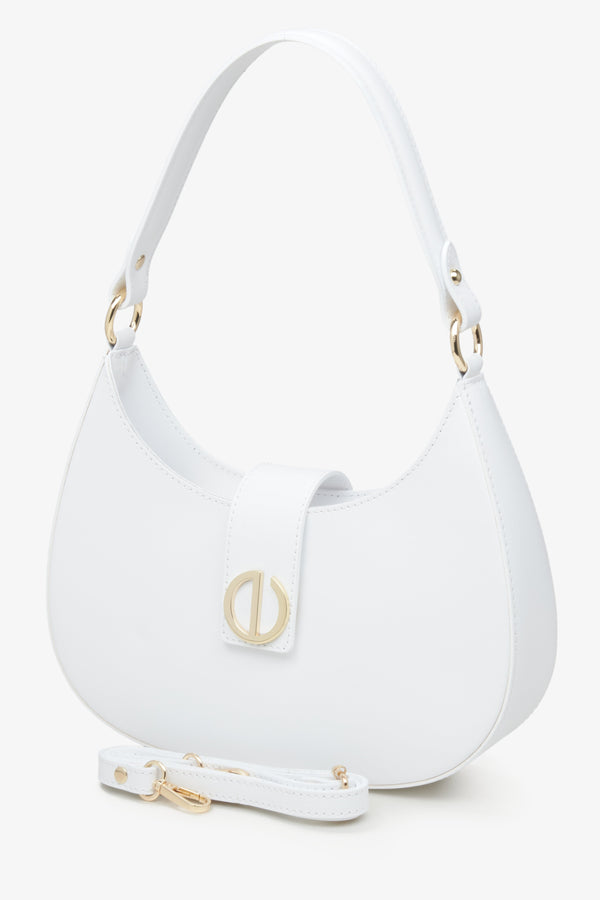 White Baguette Handbag made of Italian Genuine Leather Estro ER00115559.