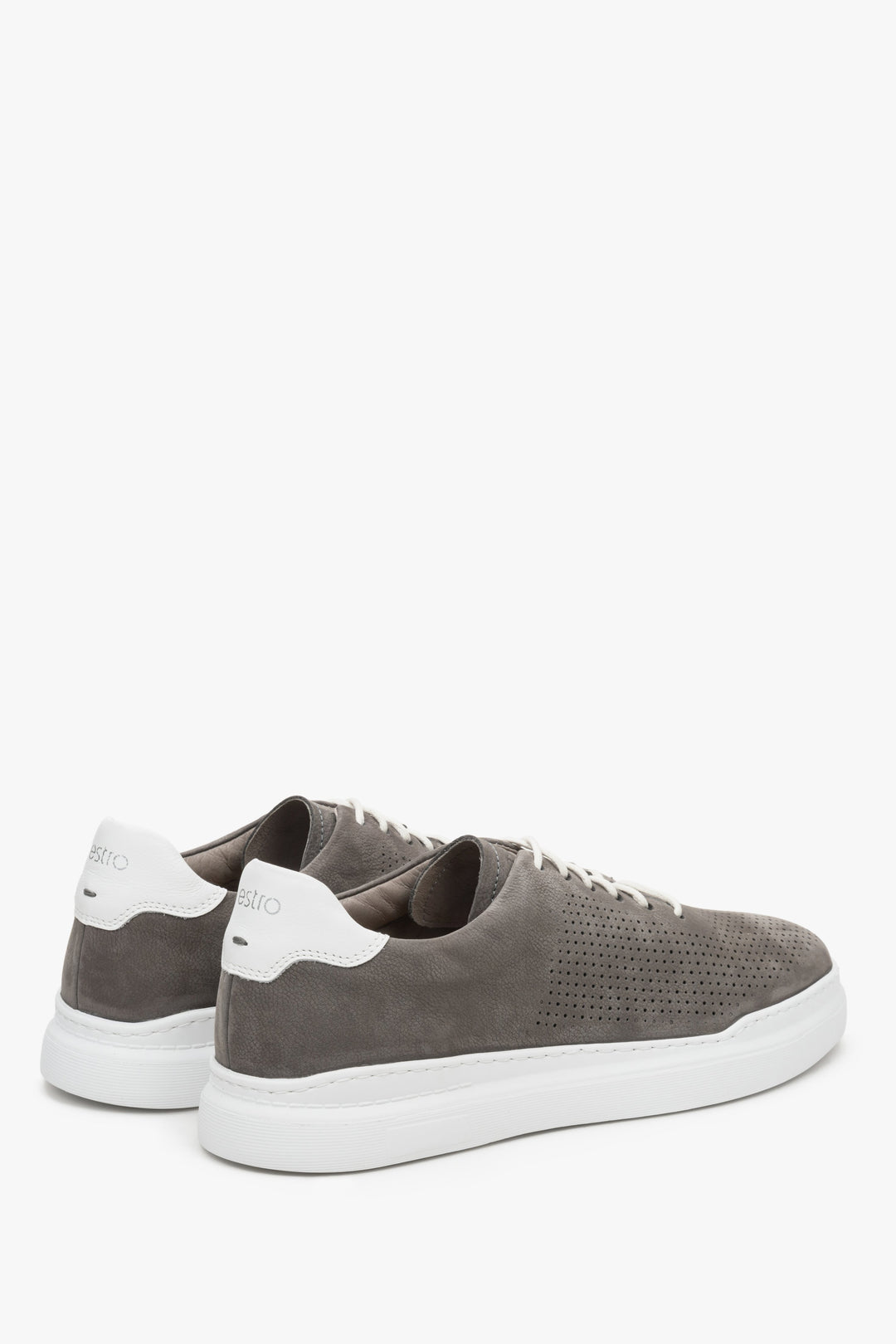 Men's Grey Nubuck Low-Top Sneakers for Summer Estro ER00111362
