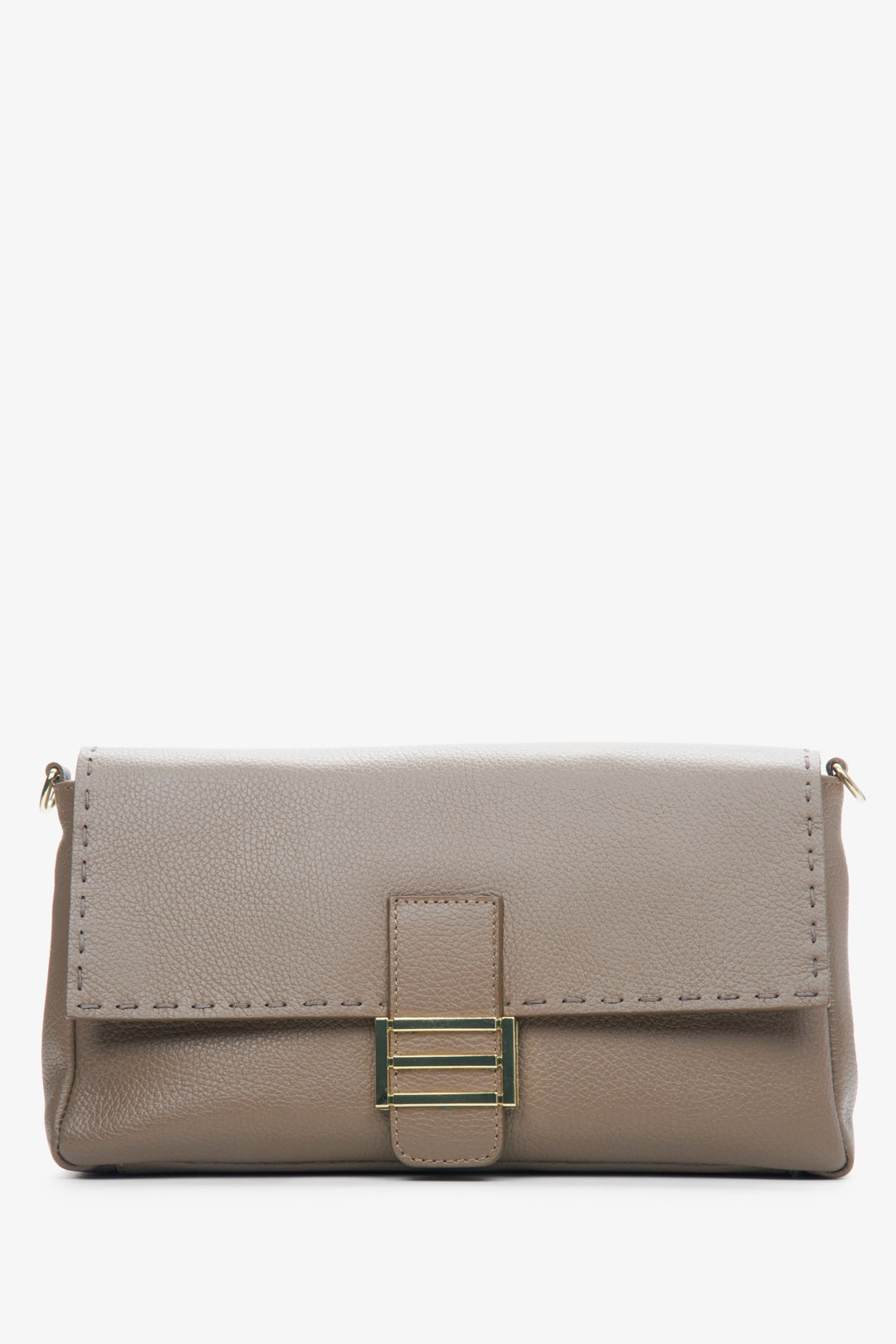 Women's Grey & Beige Handbag made of Italian Genuine Leather with Golden Hardware Estro ER00114110.