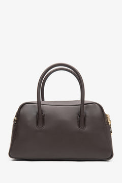 Women's Dark Brown Satchel Bag made of Genuine Leather Estro ER00116836.