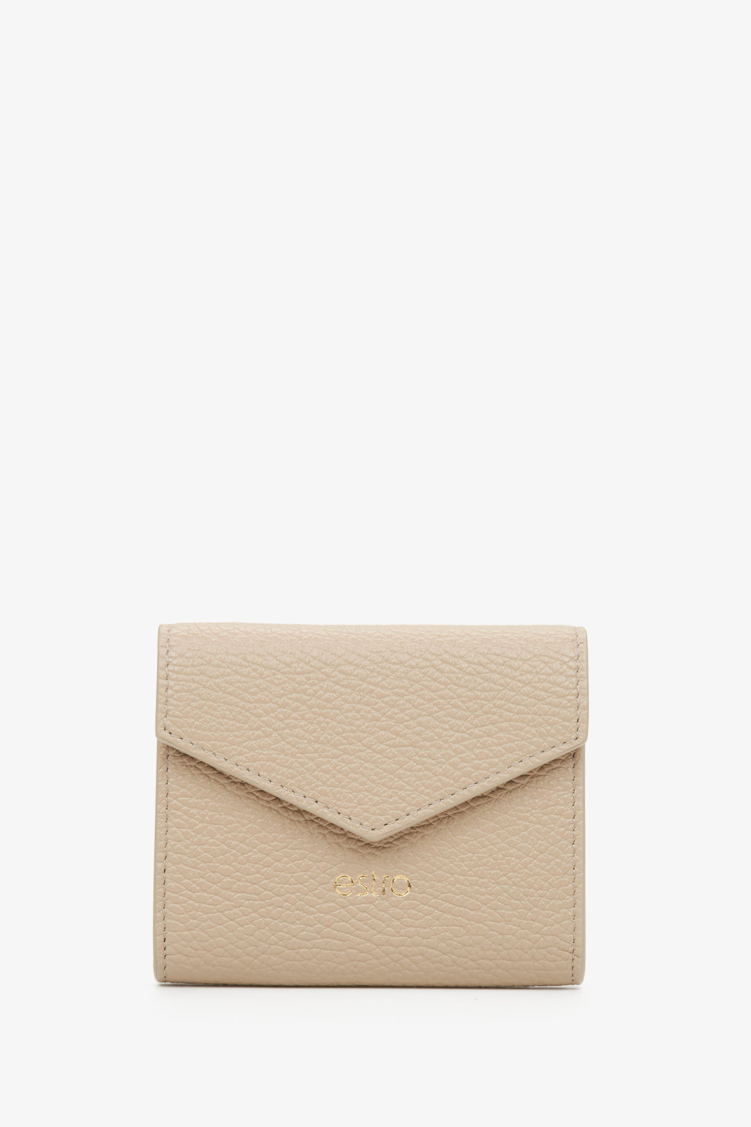 Women's Small Beige Wallet made of Genuine Italian Leather Estro ER00115024.