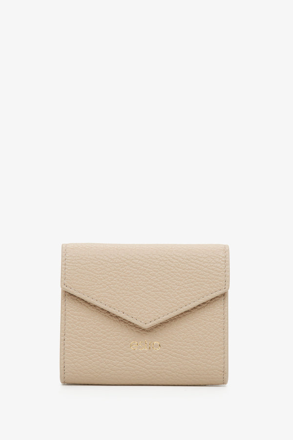 Women's Small Beige Wallet made of Genuine Italian Leather Estro ER00115024.