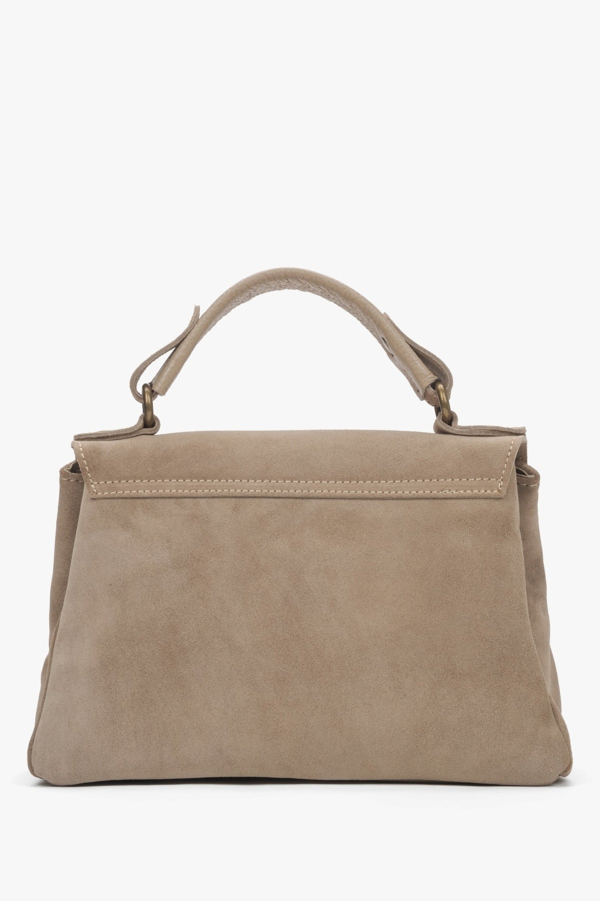 Women's velour handbag with fringes in beige – estro.