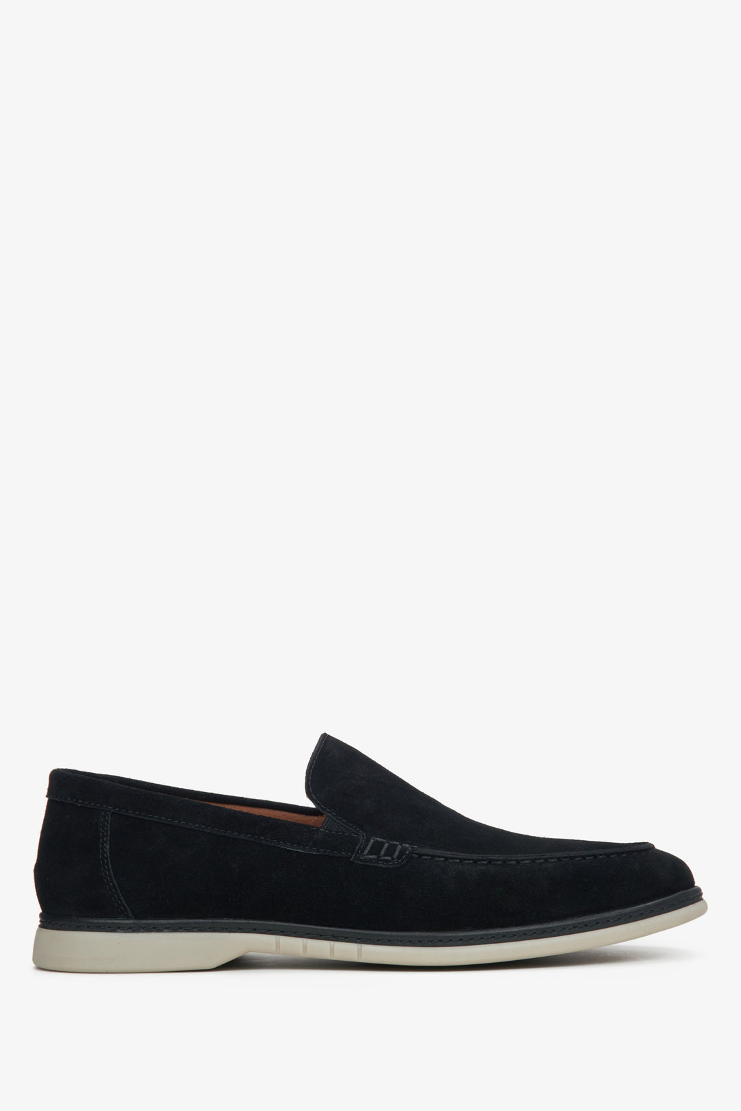 Men's Black Loafers made of Genuine Velour Estro ER00114795