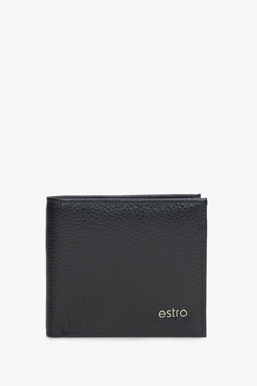 Men's Compact Black Wallet made of Genuine Leather Estro ER00114456.