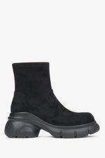 Women's Black Chelsea Boots made of Genuine Velour on a Platform Estro ER00116165