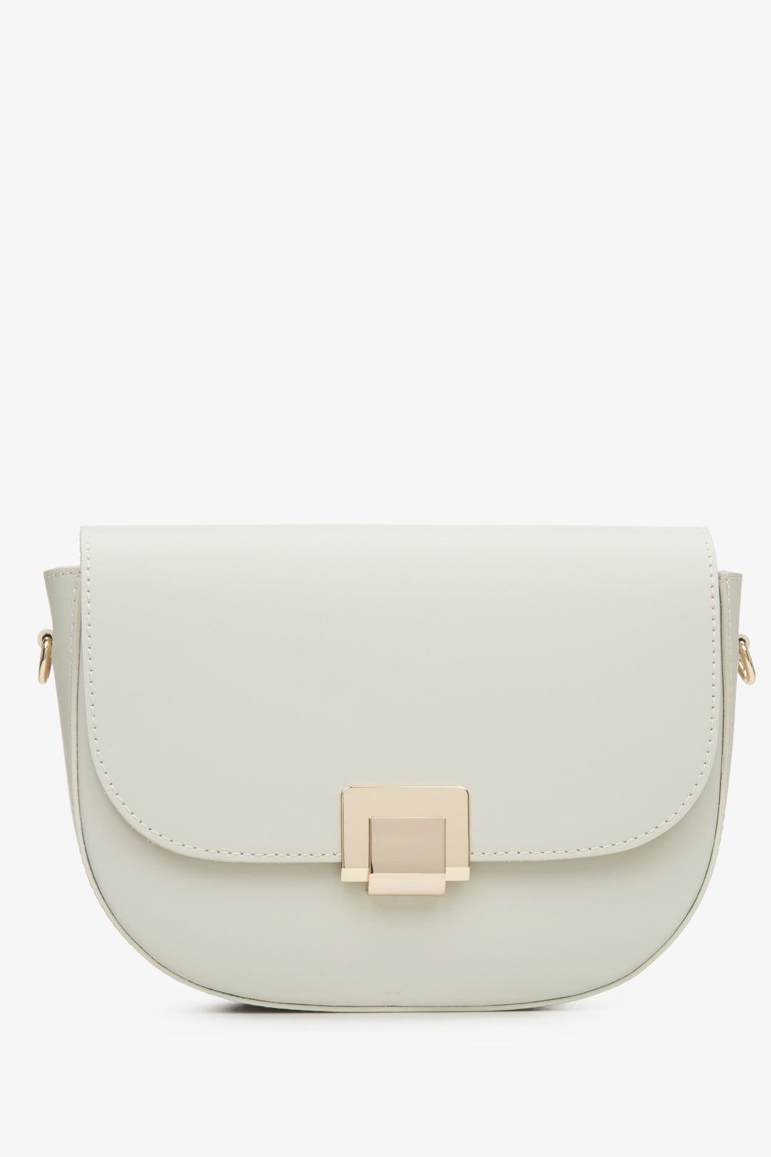 Women's Milky & Beige Semi-Circle Handbag made of Italian Genuine Leather Estro ER00114784.