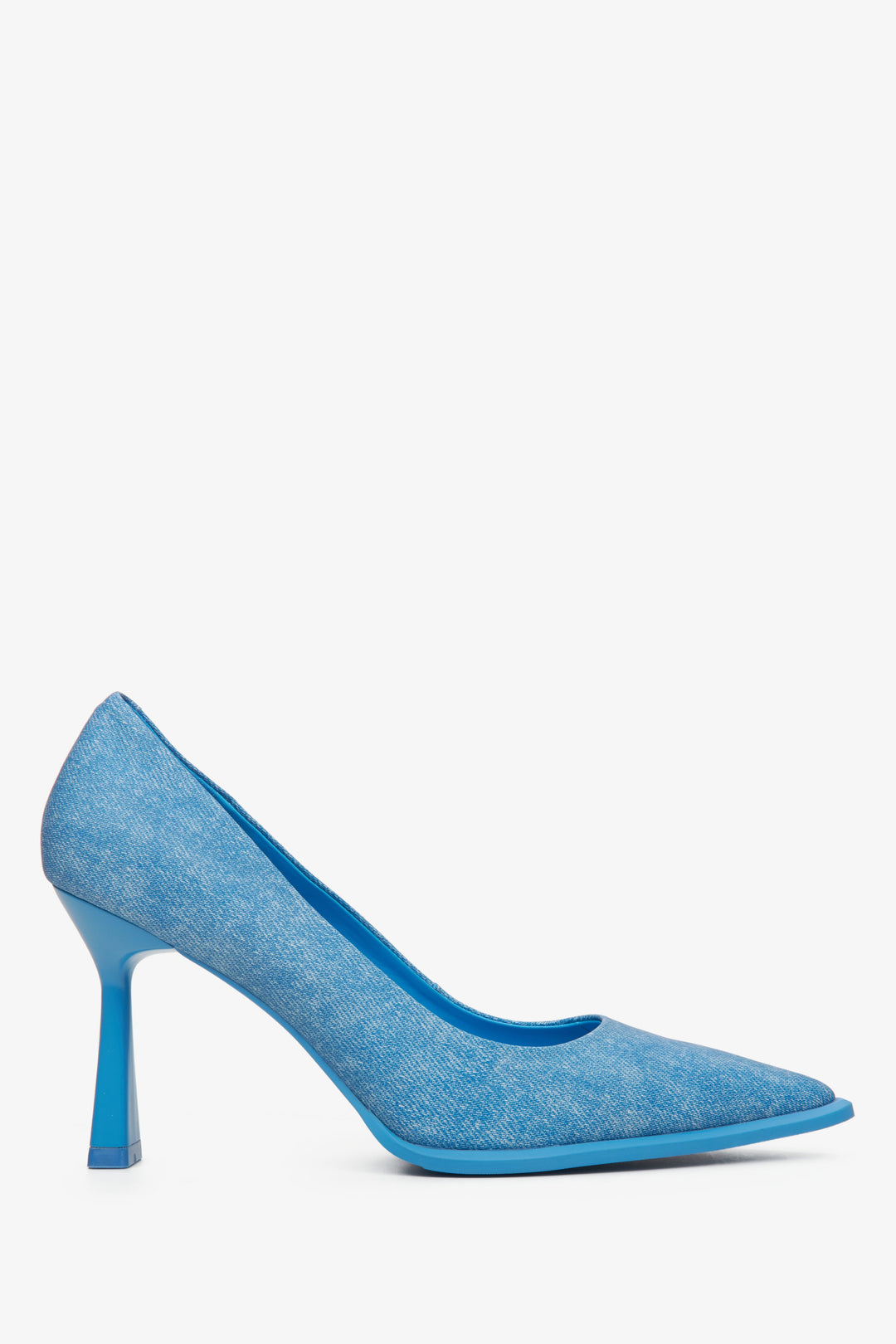 Women's Blue Denim Pumps with a Stable Heel Estro ER00114627.