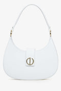 Estro women's white handbag made of Italian genuine leather.