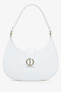 Estro women's white handbag made of Italian genuine leather.
