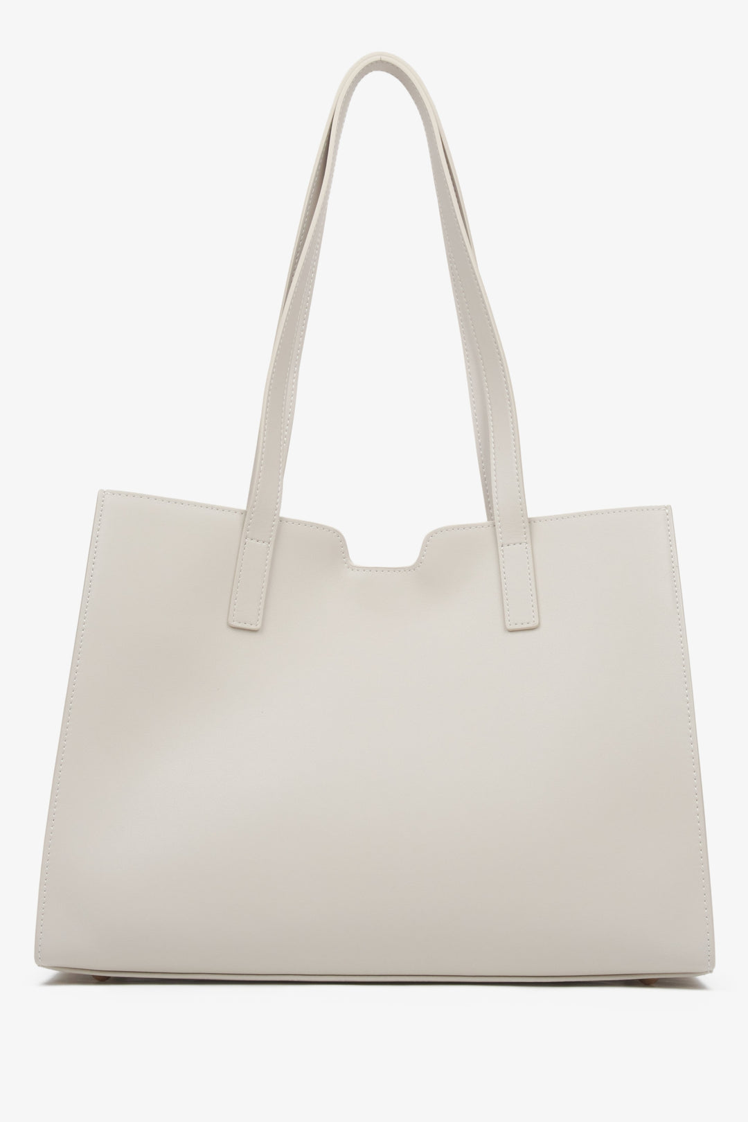 Light beige women's shopper bag  - reverse.