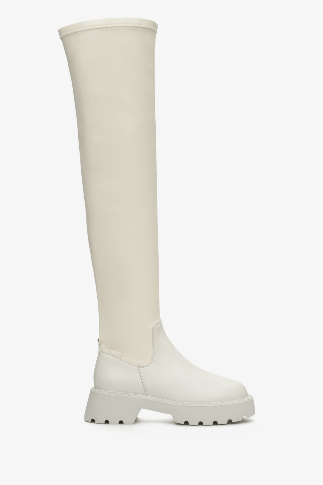 Women's Light Beige Boots with Elastic Shaft Estro ER00113297.