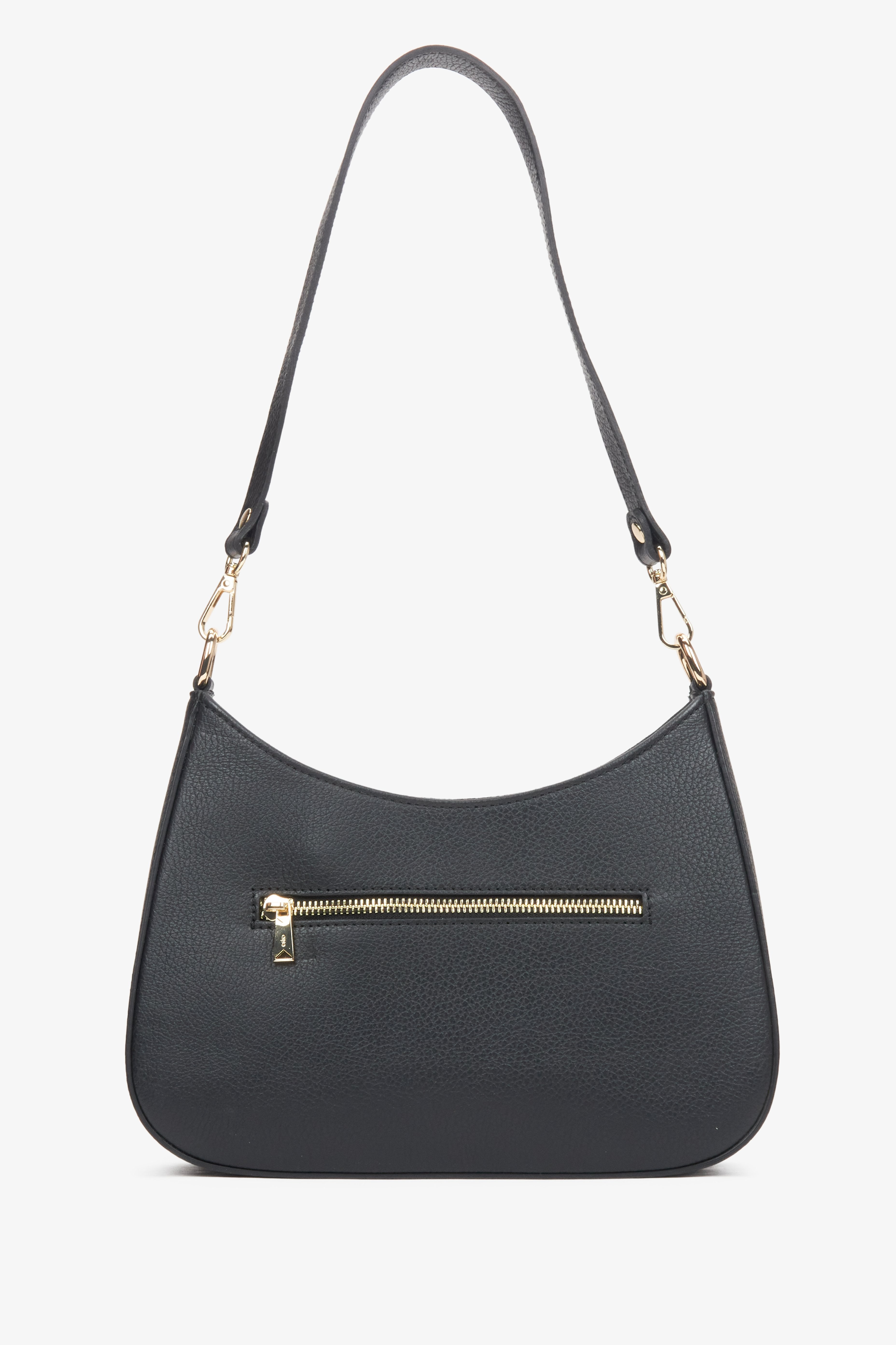 Women's black shoulder bag Estro - back of the bag.