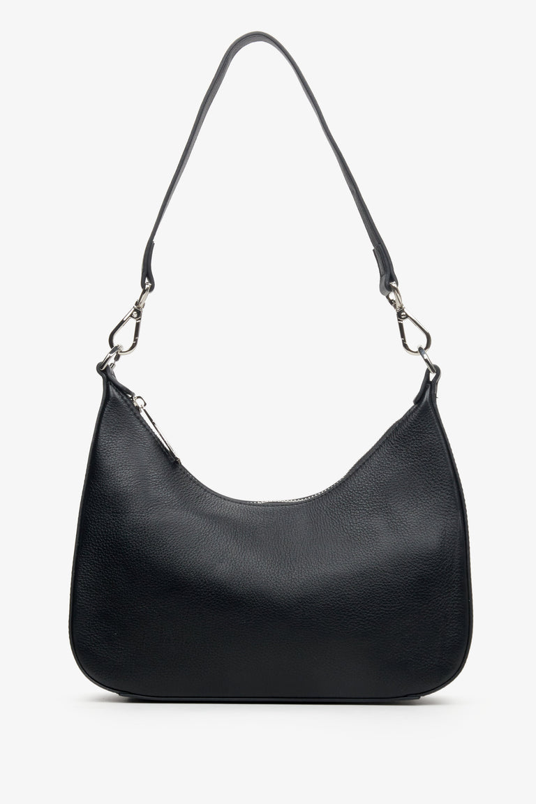 Women's Black Baguette Bag made of Genuine Leather Estro ER00113780.