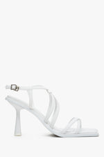 Women's White Strappy Stiletto Sandals Estro ER00113347