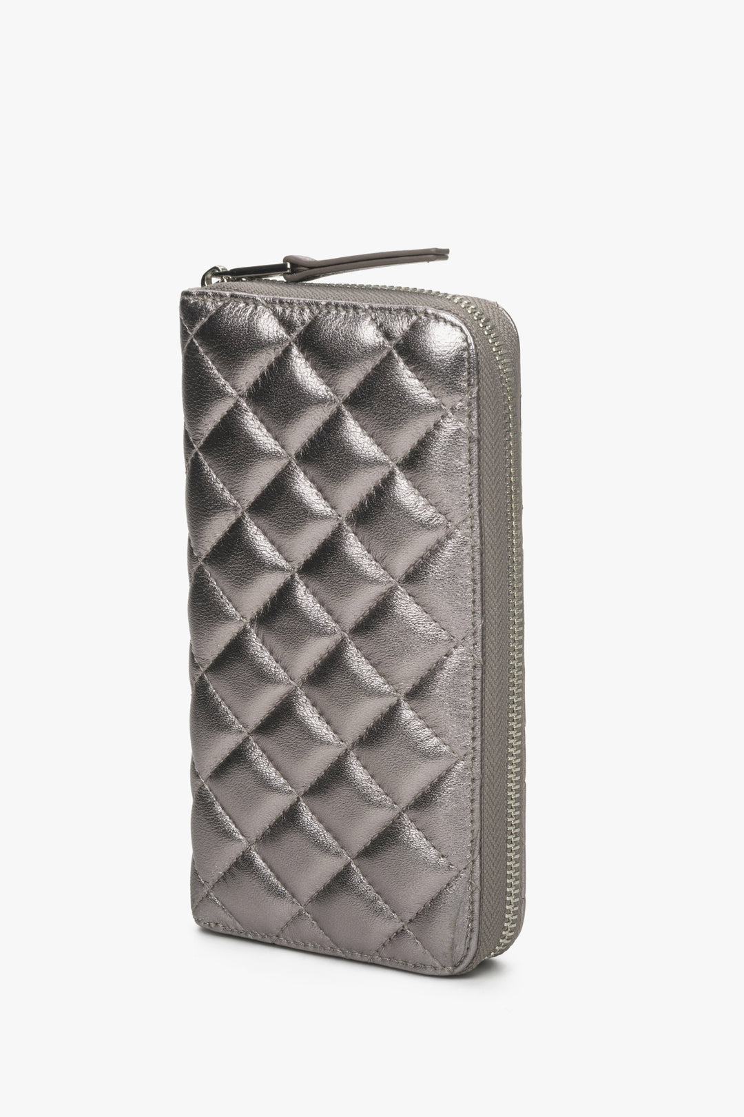 Women's Continental Silver Quilted Leather Wallet Estro ER00114485.