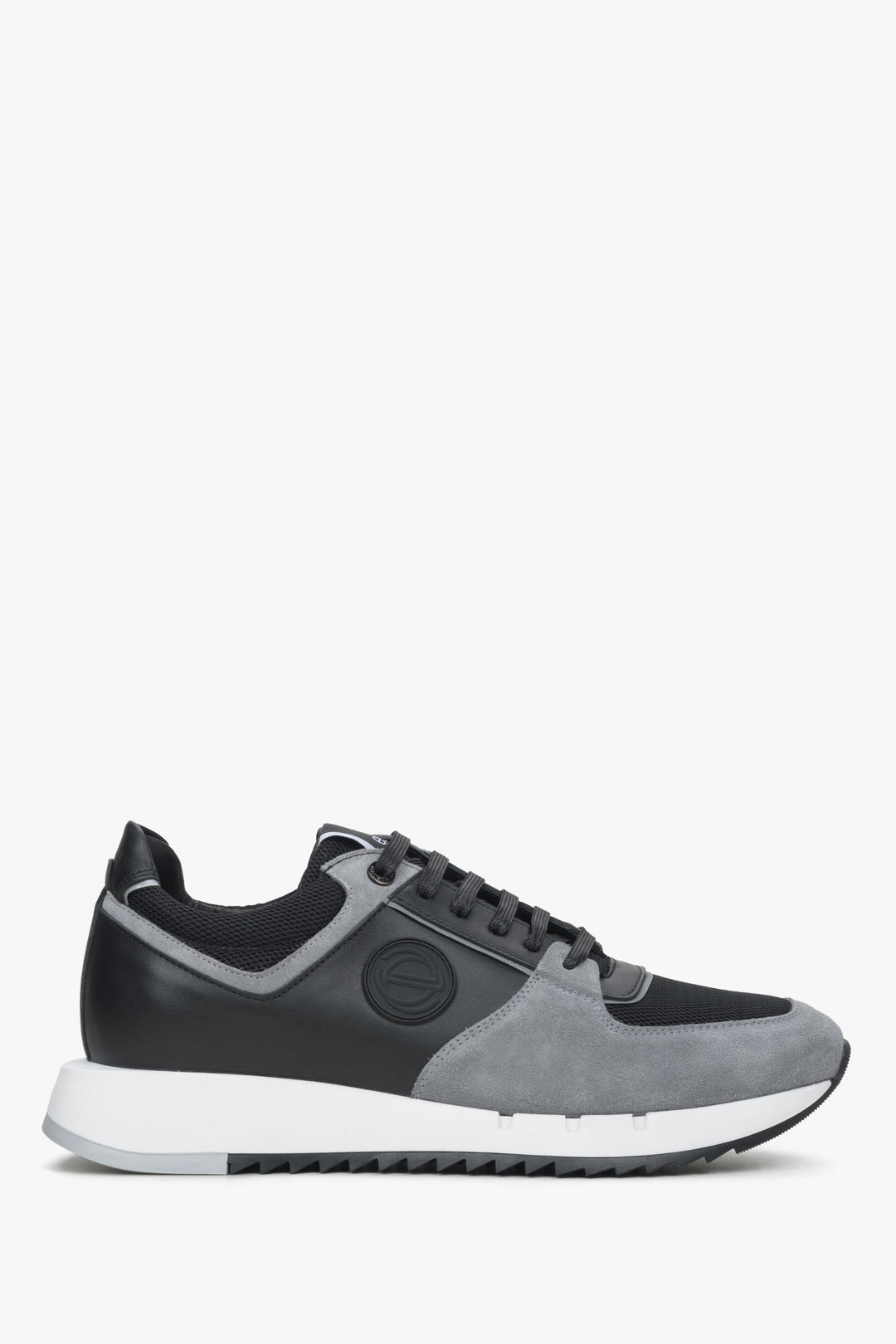 Men's Black & Grey Velour Sneakers with Elastic Sole Estro ER00114552.