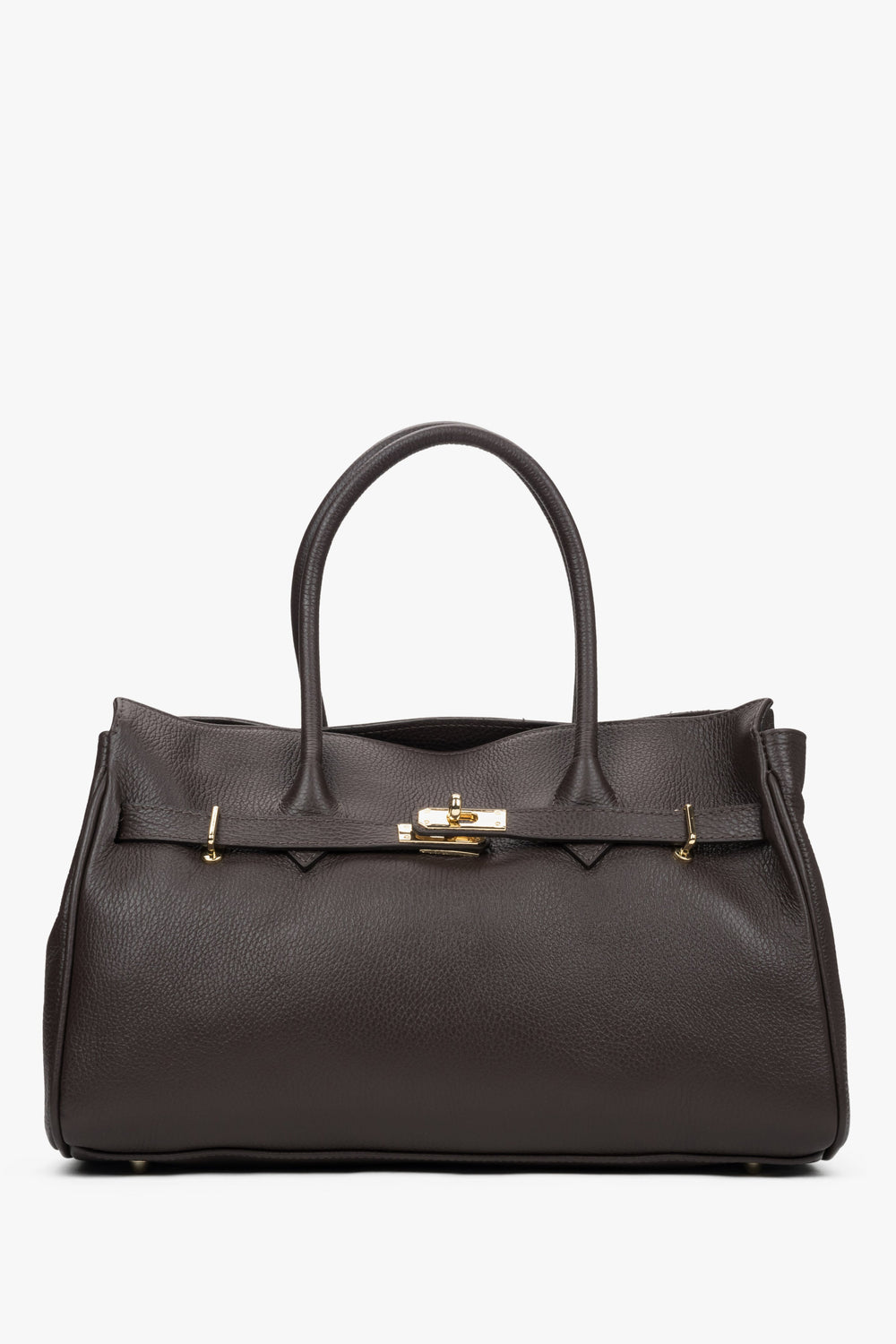 Women's Large Dark Brown Bag made of Premium Italian Genuine Leather Estro ER00116355 .