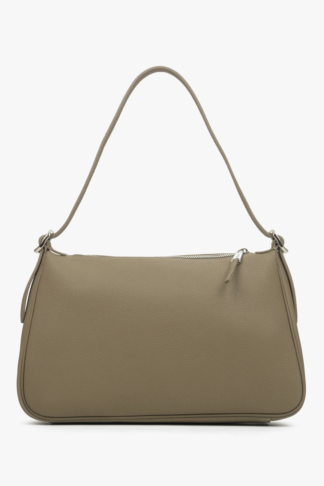 Women's Grey & Beige Shoulder Bag made of Genuine Leather Estro ER00114435.