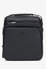 Men's Black Leather Shoulder Bag with an Adjustable Strap Estro ER00116326