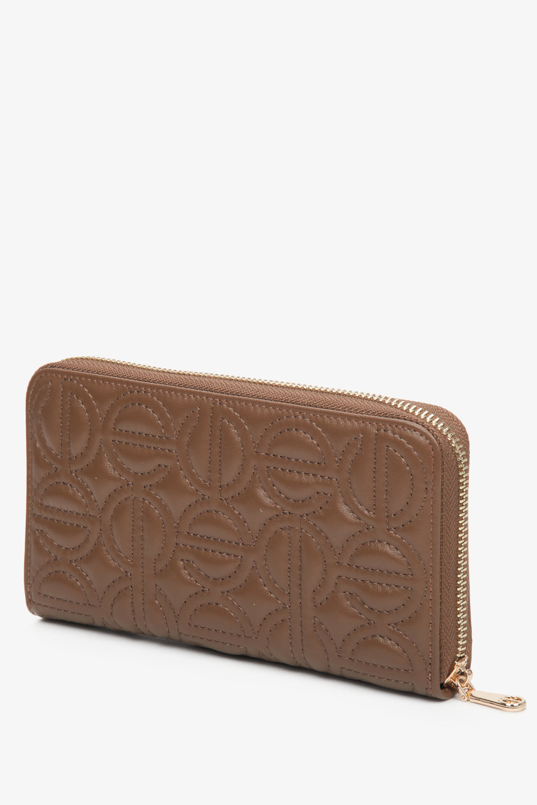 Women's dark brown leather continental wallet by Estro