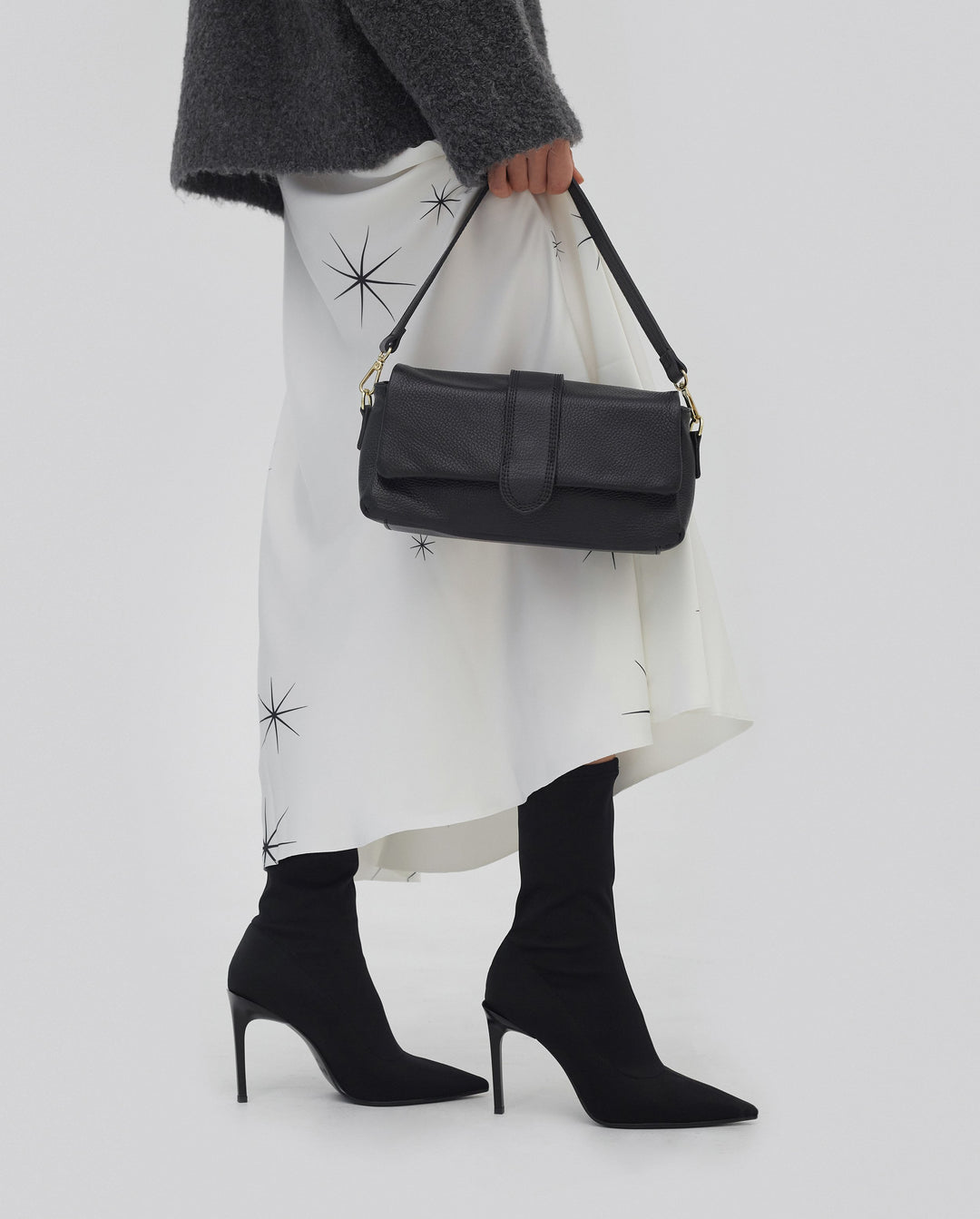Women's Black Handbag made of Genuine Italian Leather Estro