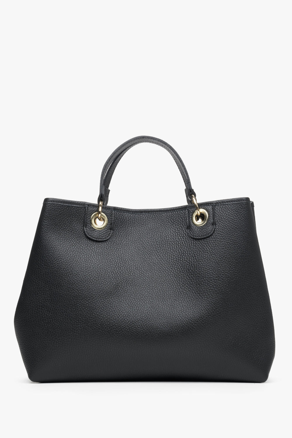 Black Handbag Italian Genuine Leather Estro ER00113247.