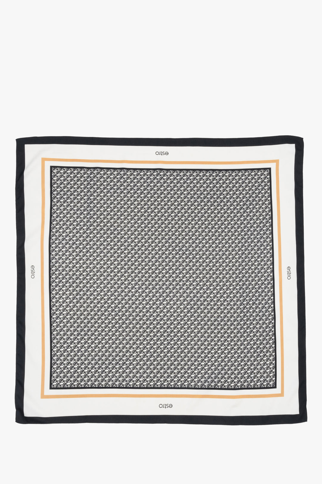 Estro neckerchief with a pattern in white, black, and beige colours.