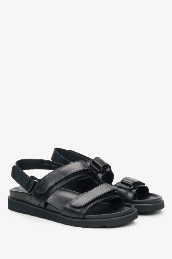 Comfortable men's black  sandals by Estro.