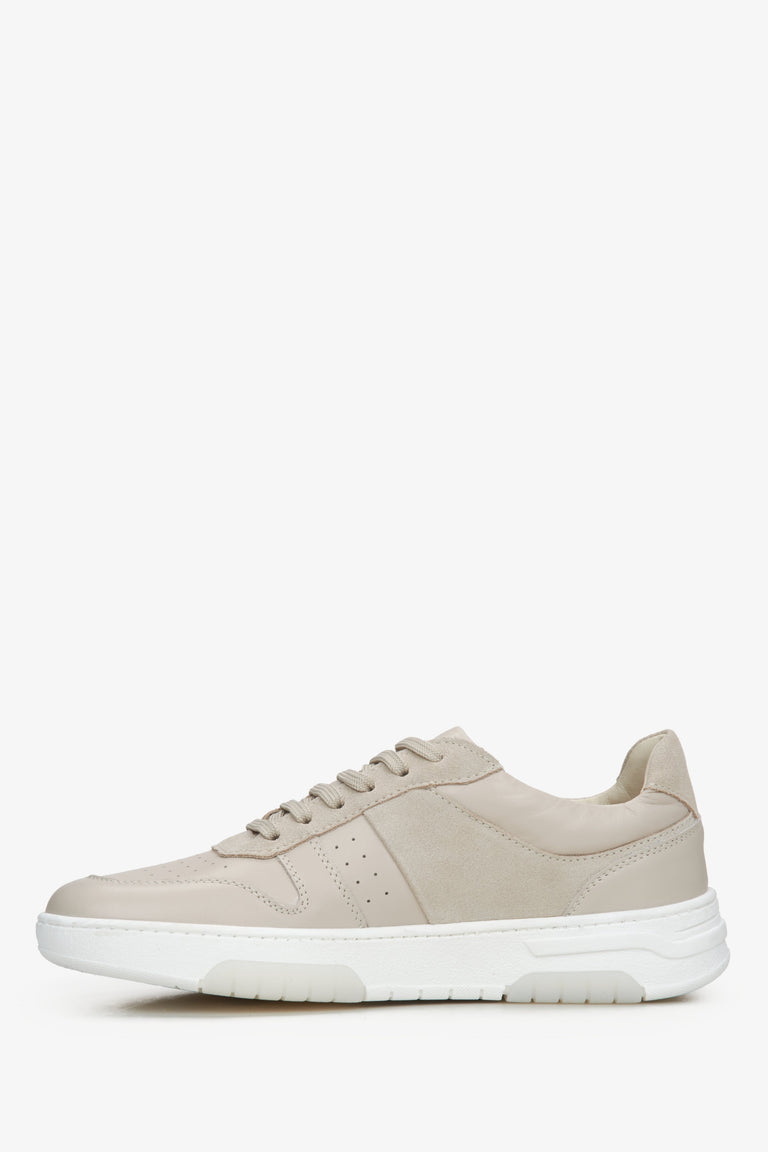 Estro beige women's sneakers - shoe profile.