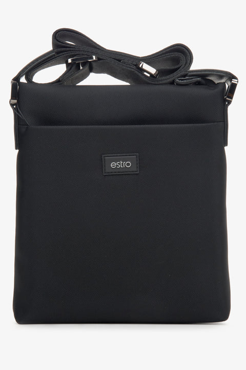 Men's Small Black Messenger Bag with Adjustable Strap Estro ER00114153.
