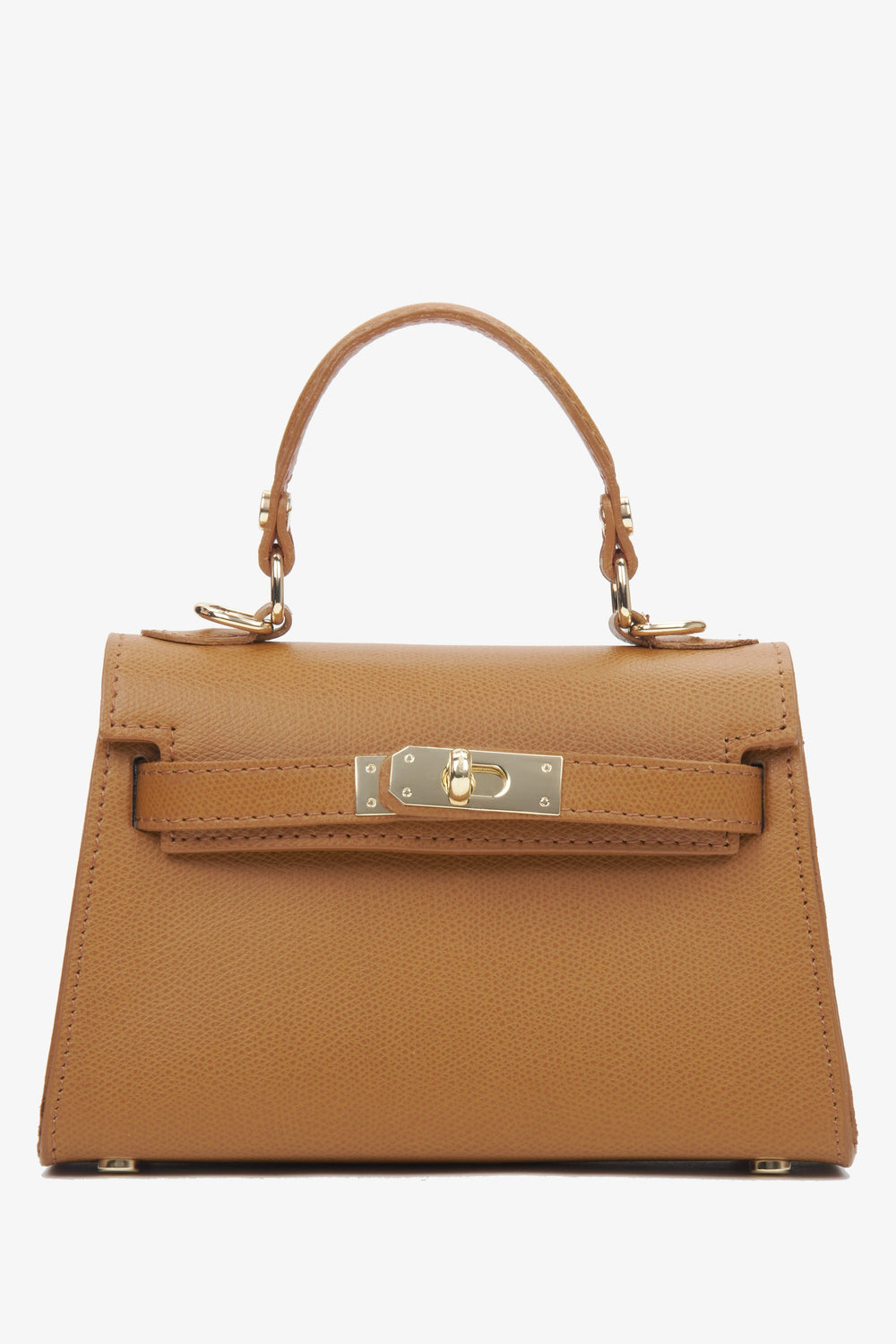 Women's Light Brown Satchel Handbag made of Premium Italian Genuine Leather Estro ER00116568