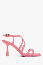 Women's Pink Strappy Stiletto Sandals Estro ER00113348