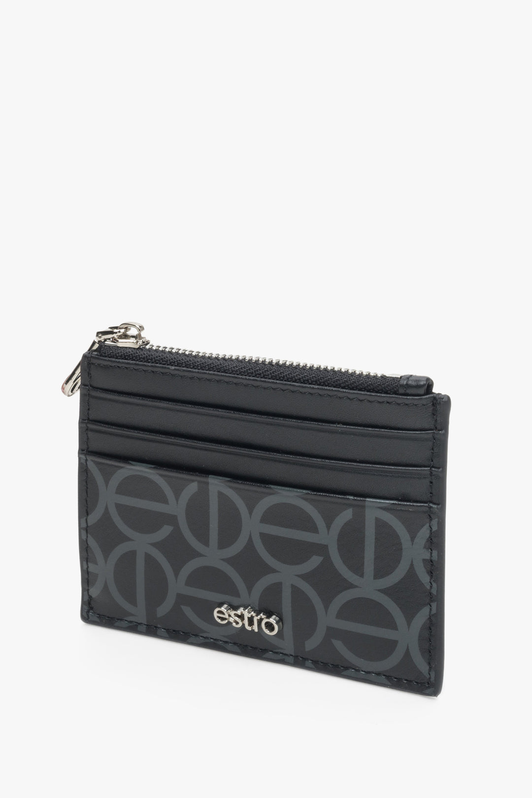 Leather, jet set wallet women's black by Estro.