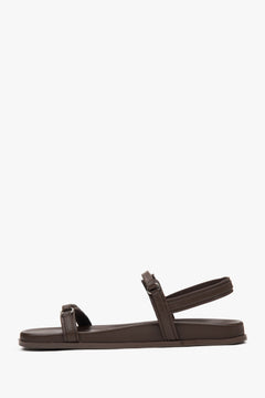 Light brown Estro women's sandals with thin straps and soft lining, perfect for summer.