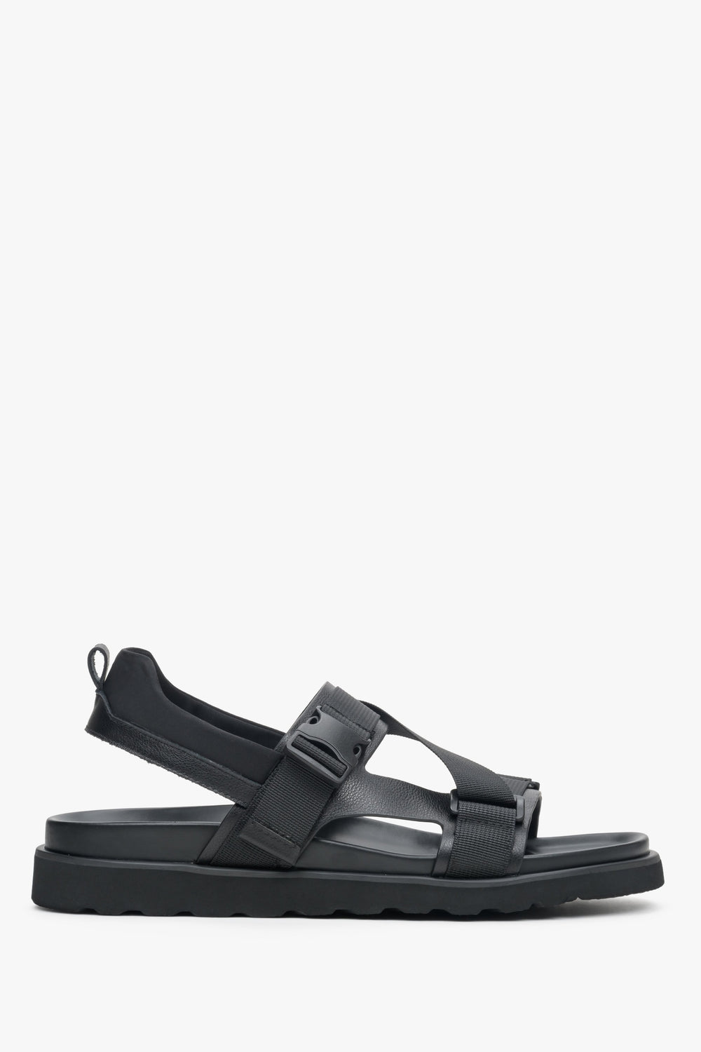 Men's Black Sandals made of Mixed Materials Estro ER00113339.