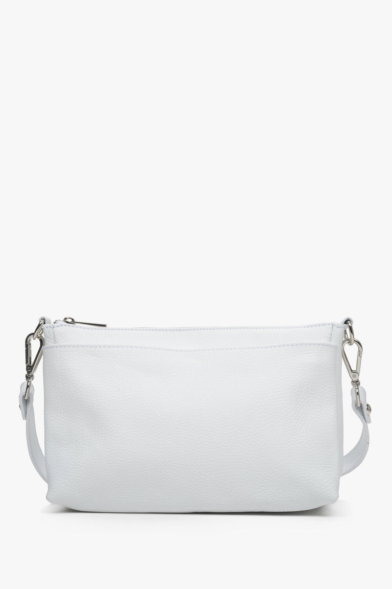 Women's white crossbody bag made from genuine leather by Estro.