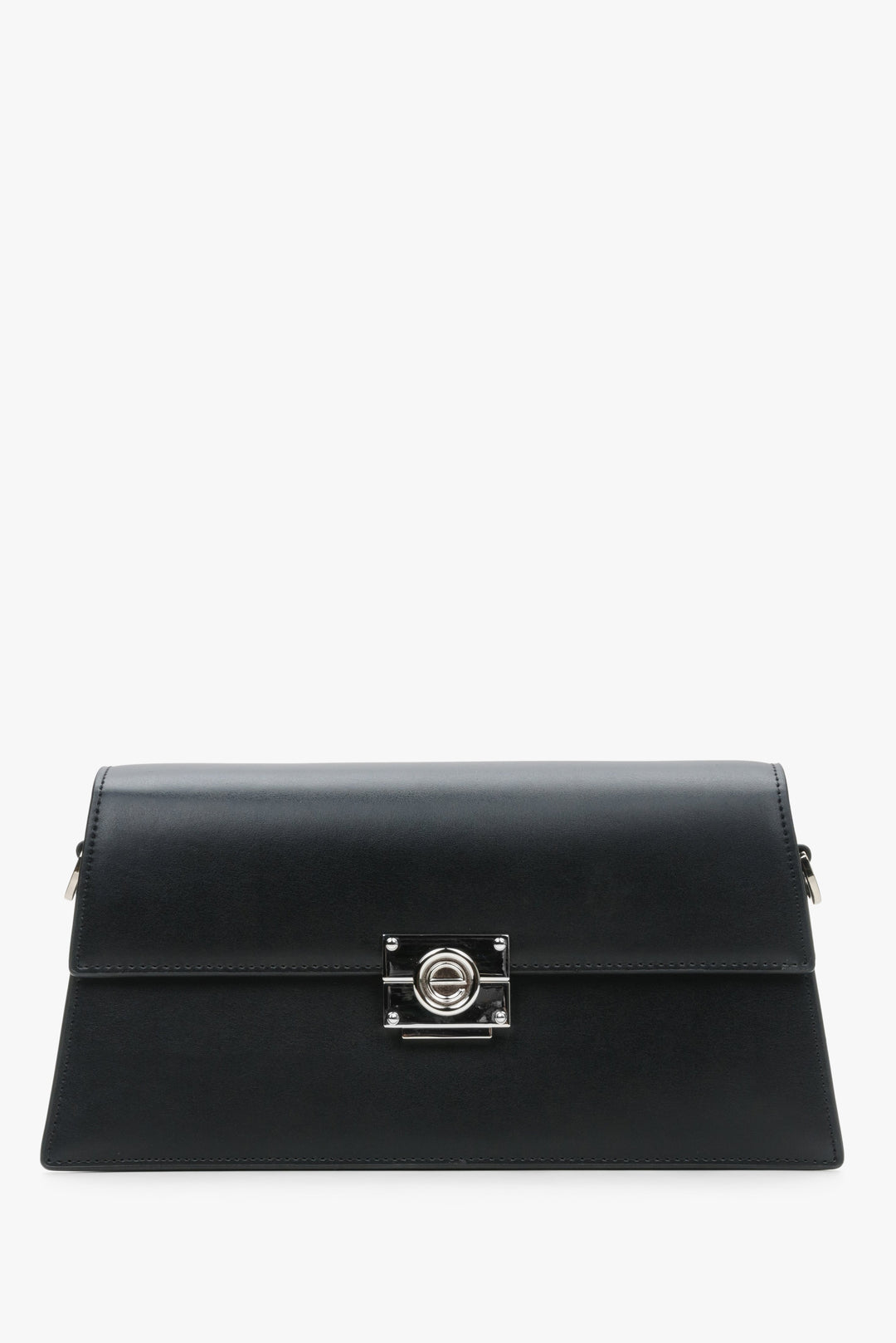 Women's black leather handbag by Estro.