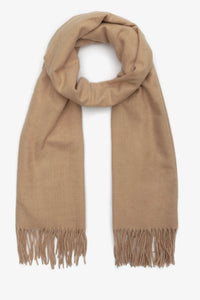 Women's Beige Scarf with Fringes Estro ER00112094.