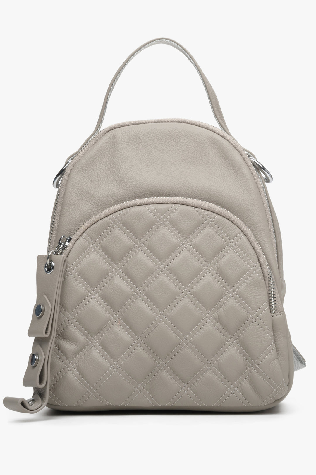 Small Urban Women's Backpack made of Genuine Leather in Beige Estro ER00113717.